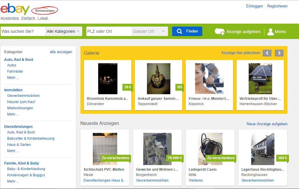 ebay kleinanzeigen screenshot 1