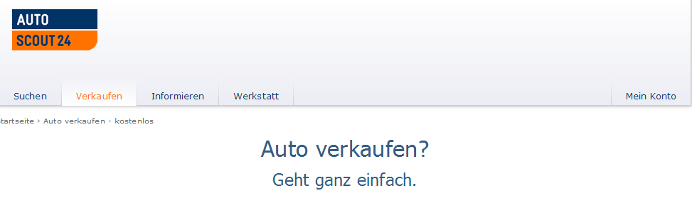 AutoScout24 Auto verkaufen